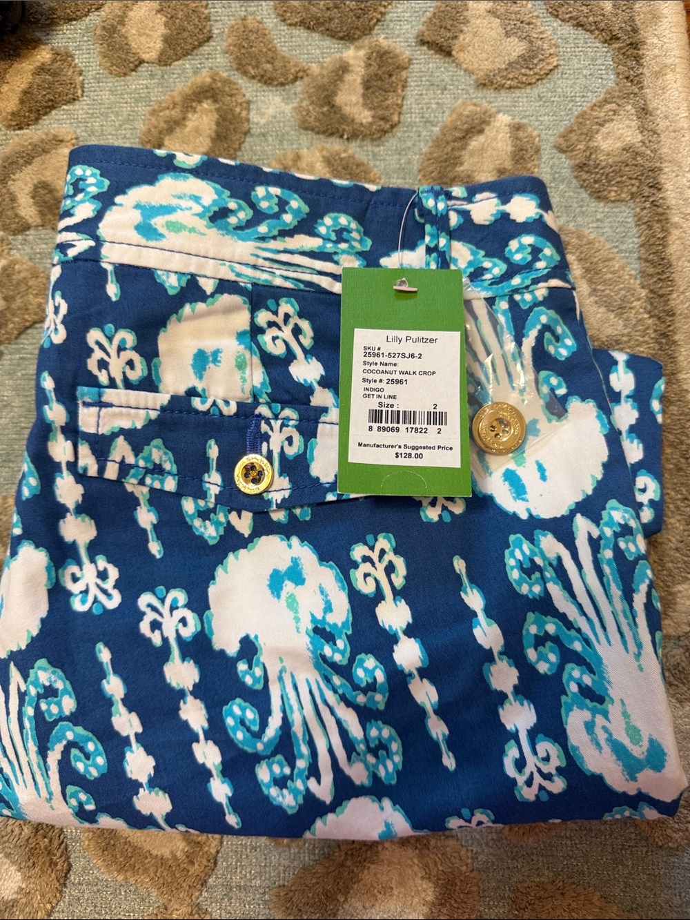 NWT - Lilly Pulitzer Cocoanut Walk Crop Pants | Size 2 💙